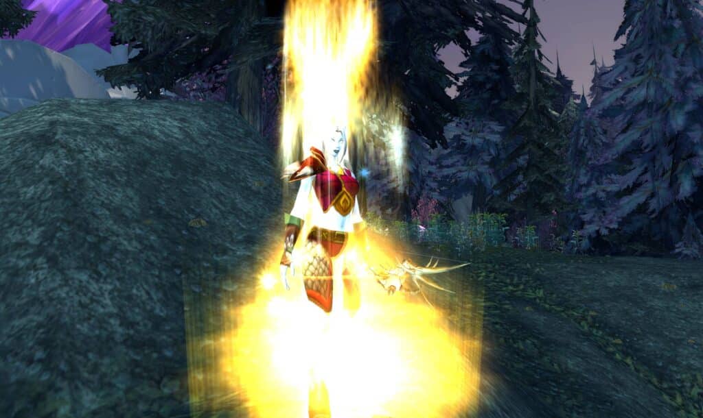 Screenshot of a WoW Classic character leveling up, highlighting the progression screen. Emphasize sub.gamer-choice.com's boost services that help players level up faster.
