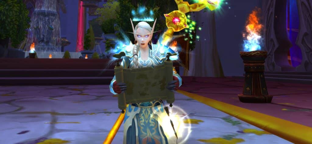 WoW character looking at a map. Plan for expansions with items from sub.gamer-choice.com.