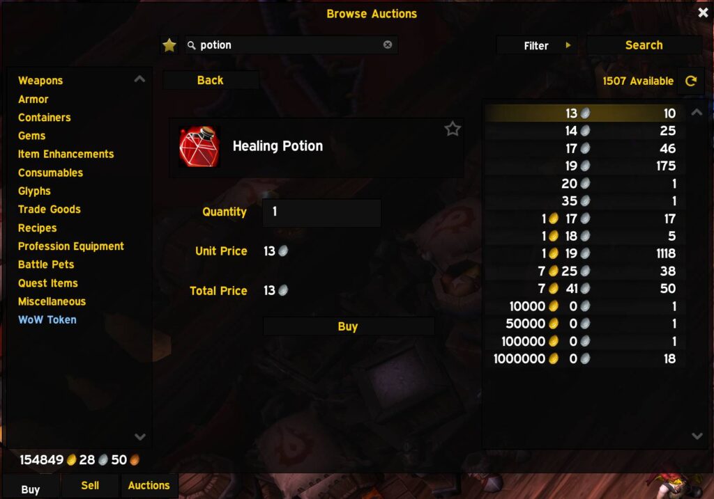 World of Warcraft Auction House interface. Master the Auction House and find the best deals at sub.gamer-choice.com
