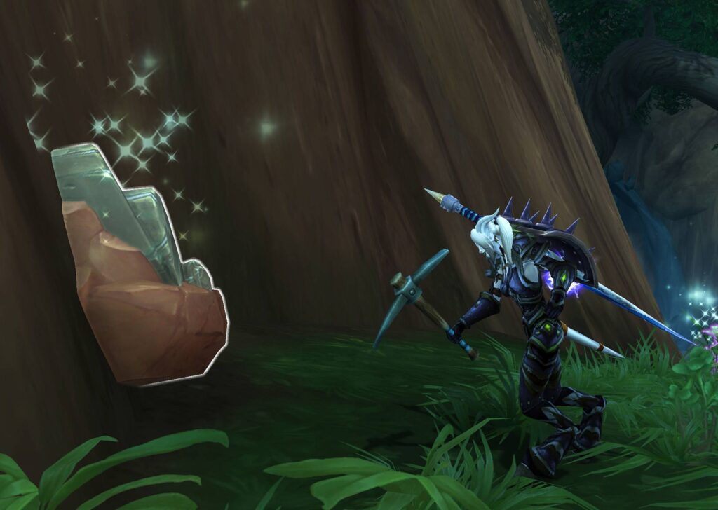 WoW character gathering herbs. Invest in profession materials from sub.gamer-choice.com.