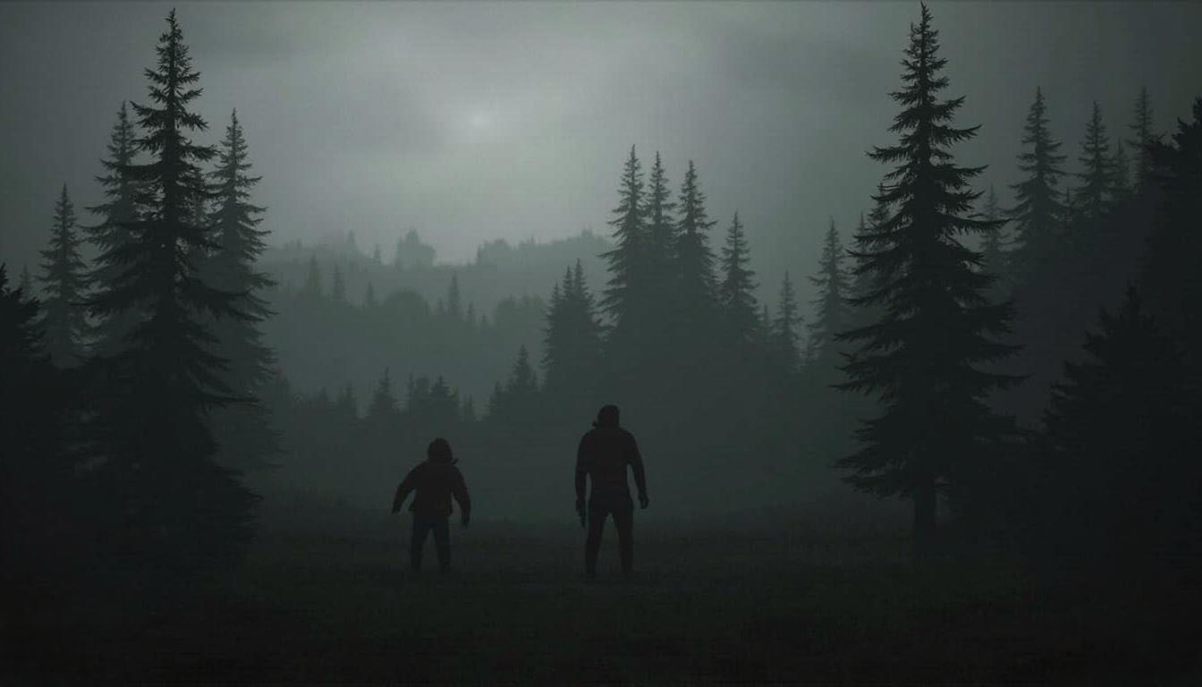 Two players navigating a foggy forest in Escape from Tarkov, showcasing moments when escape from tarkov boosting can help complete difficult raids.