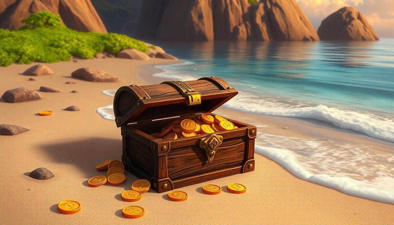 A treasure chest full of gold coins, symbolizing the wealth you can obtain by buying wow gold in World of Warcraft