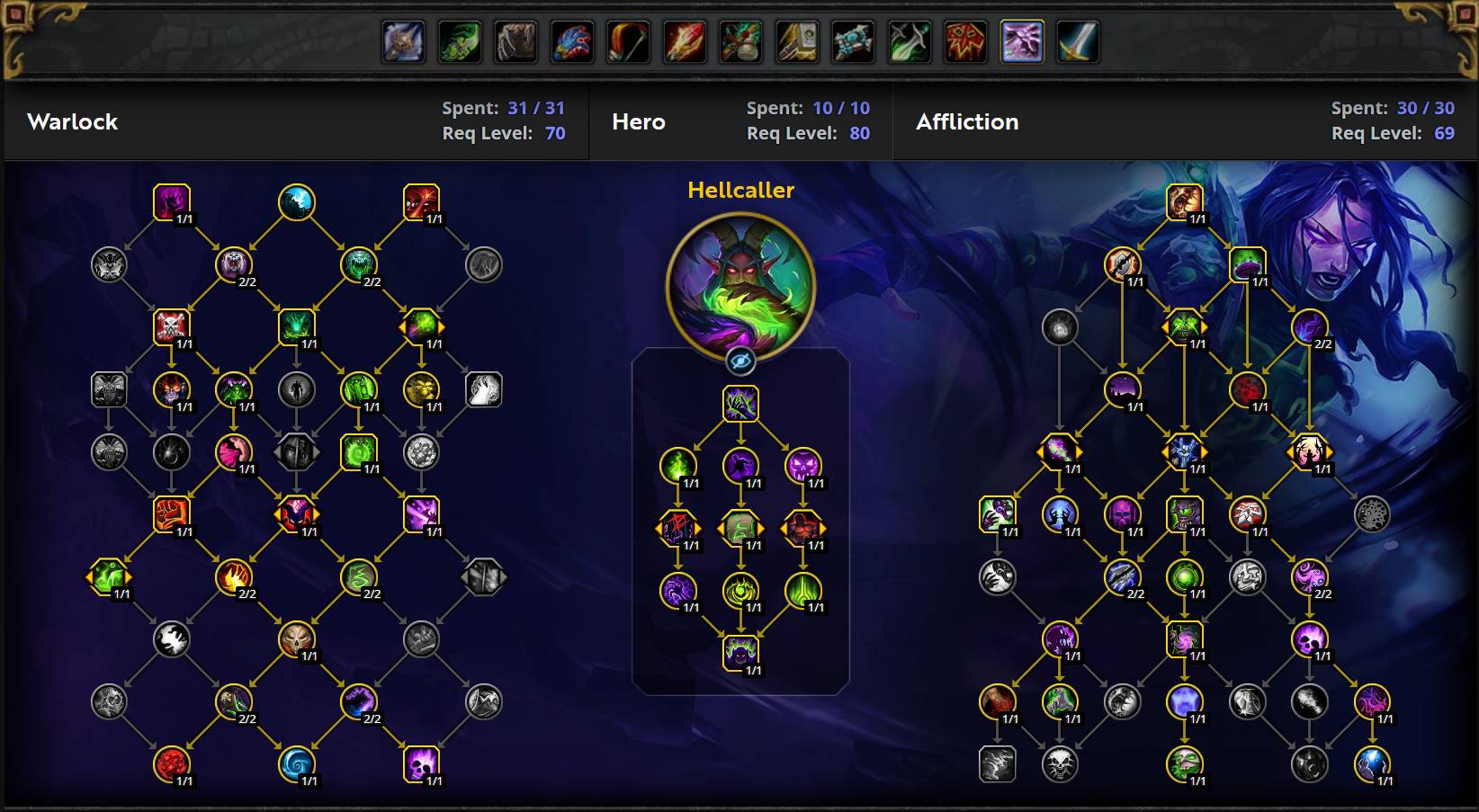 Affli Warlock AoE Hellcaller Talents