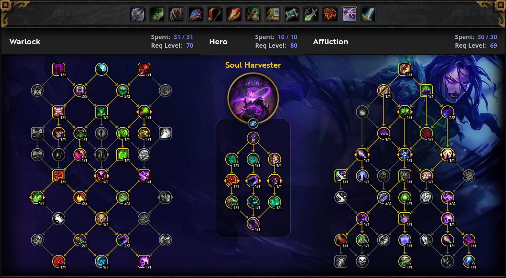 Affli Warlock AoE Soul Harvester Talents
