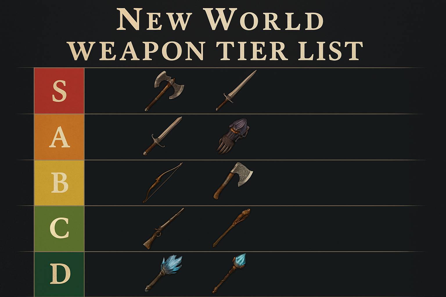 new world weapon tier list