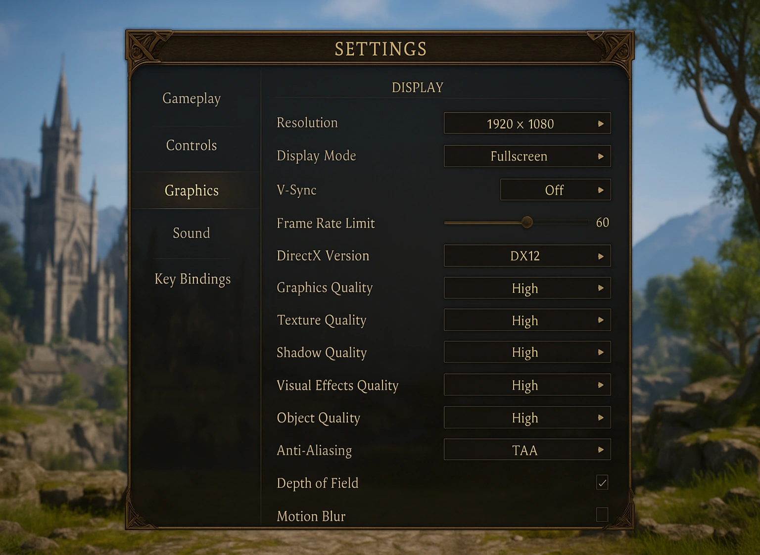 best settings for throne and liberty