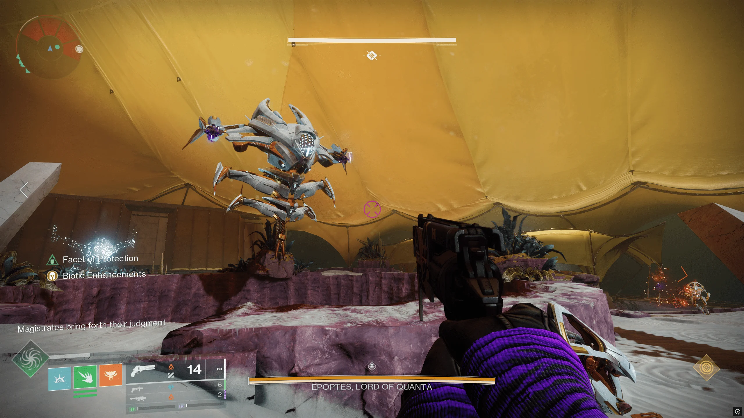 Epoptes Lord of Quanta encounter in the Desert Perpetual raid with Hydra eye patterns