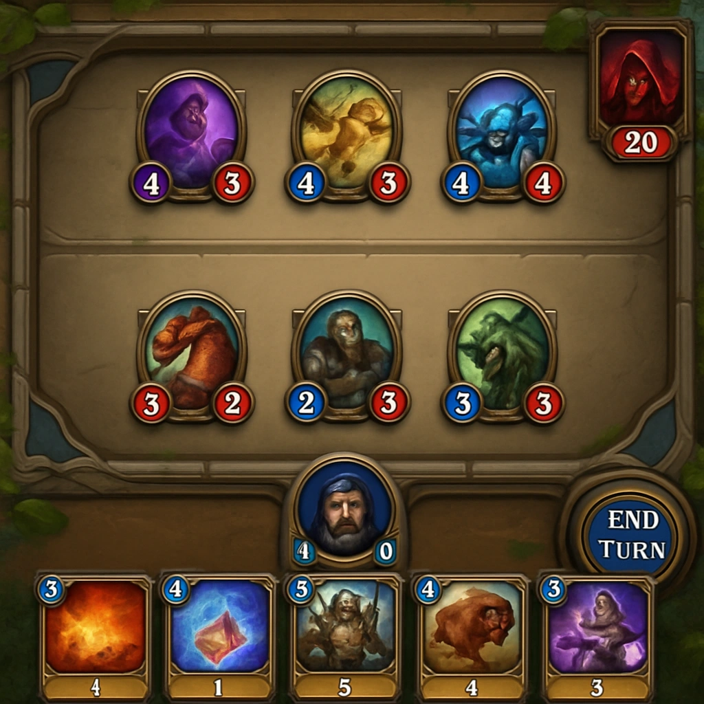 digital trading card game interface